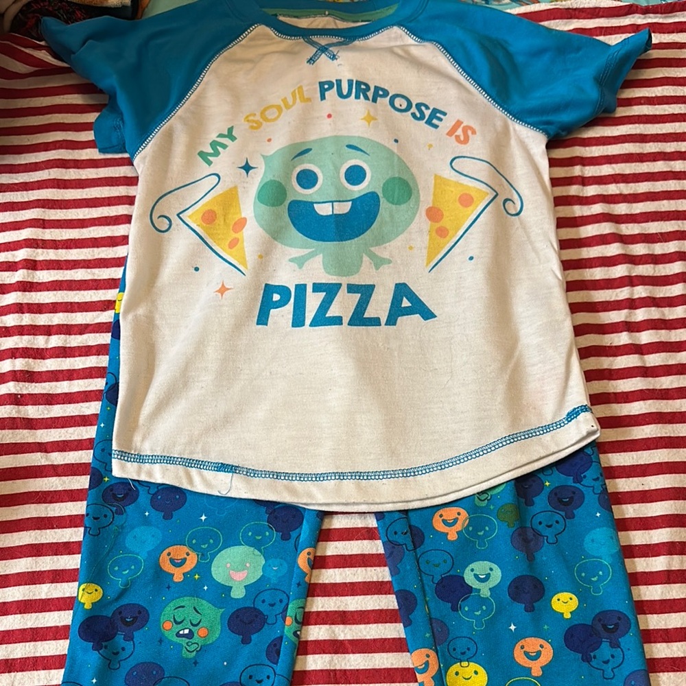 Blue and White Pizza Graphic Pajama Set from Disneyland